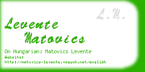 levente matovics business card